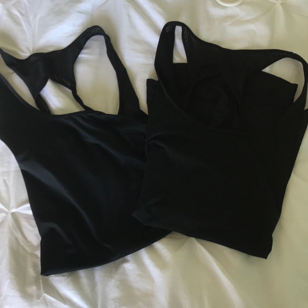2 twisted back tank tops